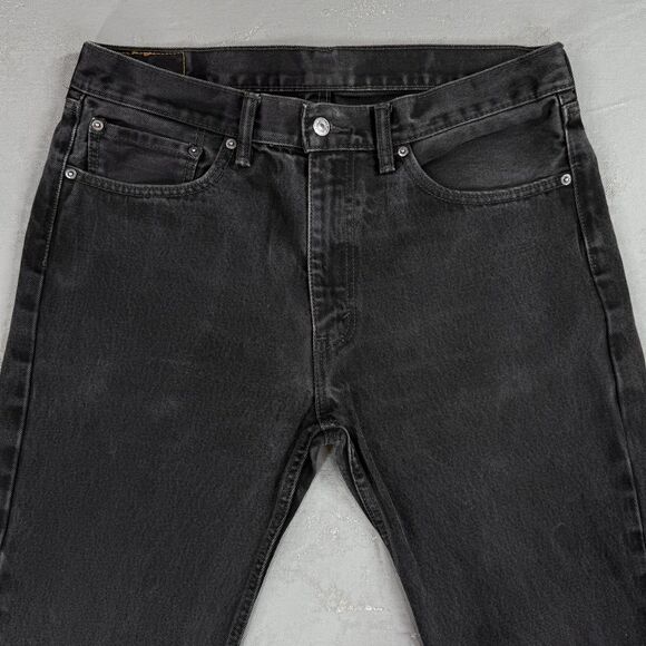 Levi's 505 Straight Leg Faded Black Denim Red Tab Jeans Fit 36 x 31 - Picture 2 of 8